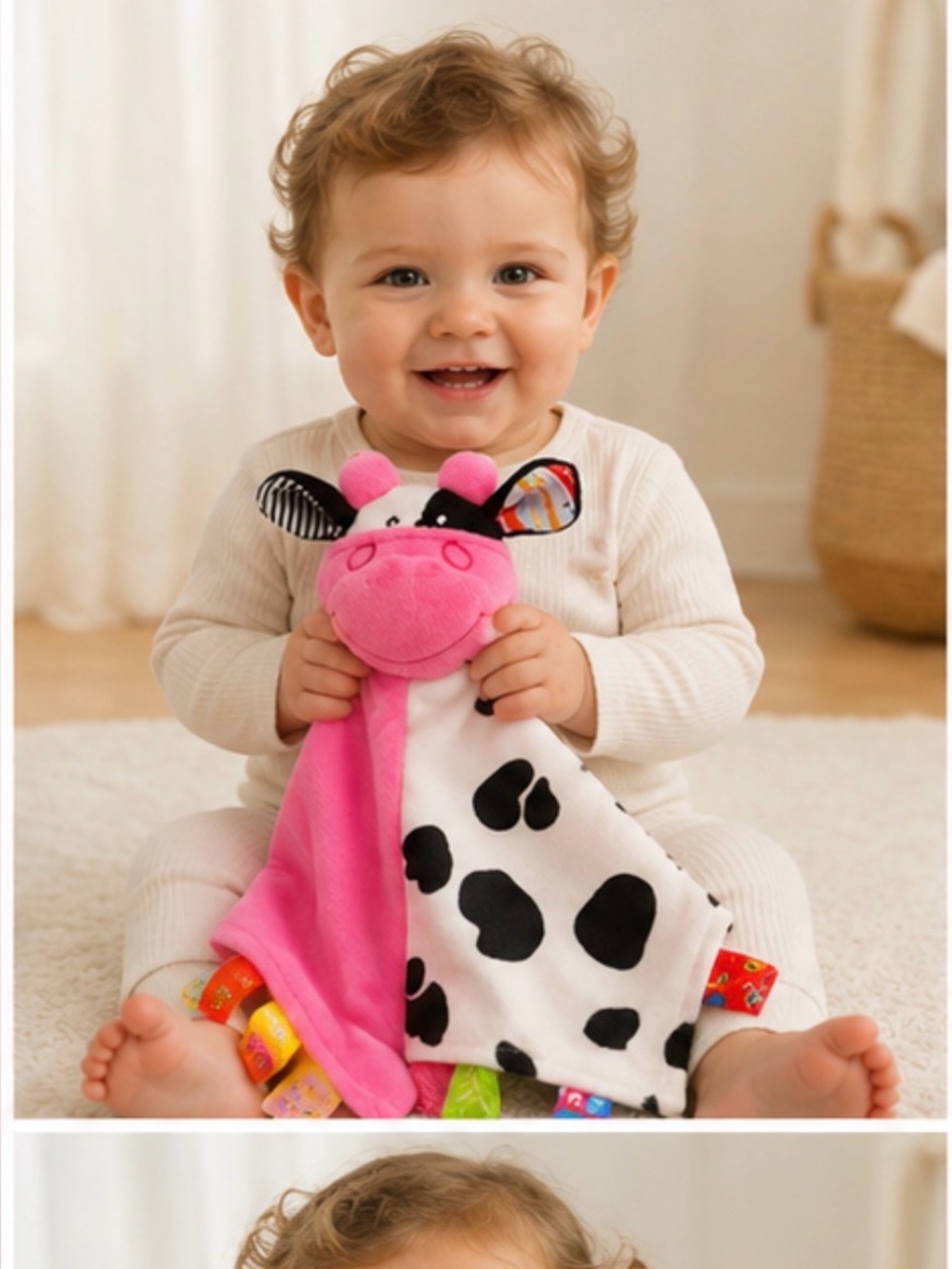 Animal Head Security Blanket with Tags
